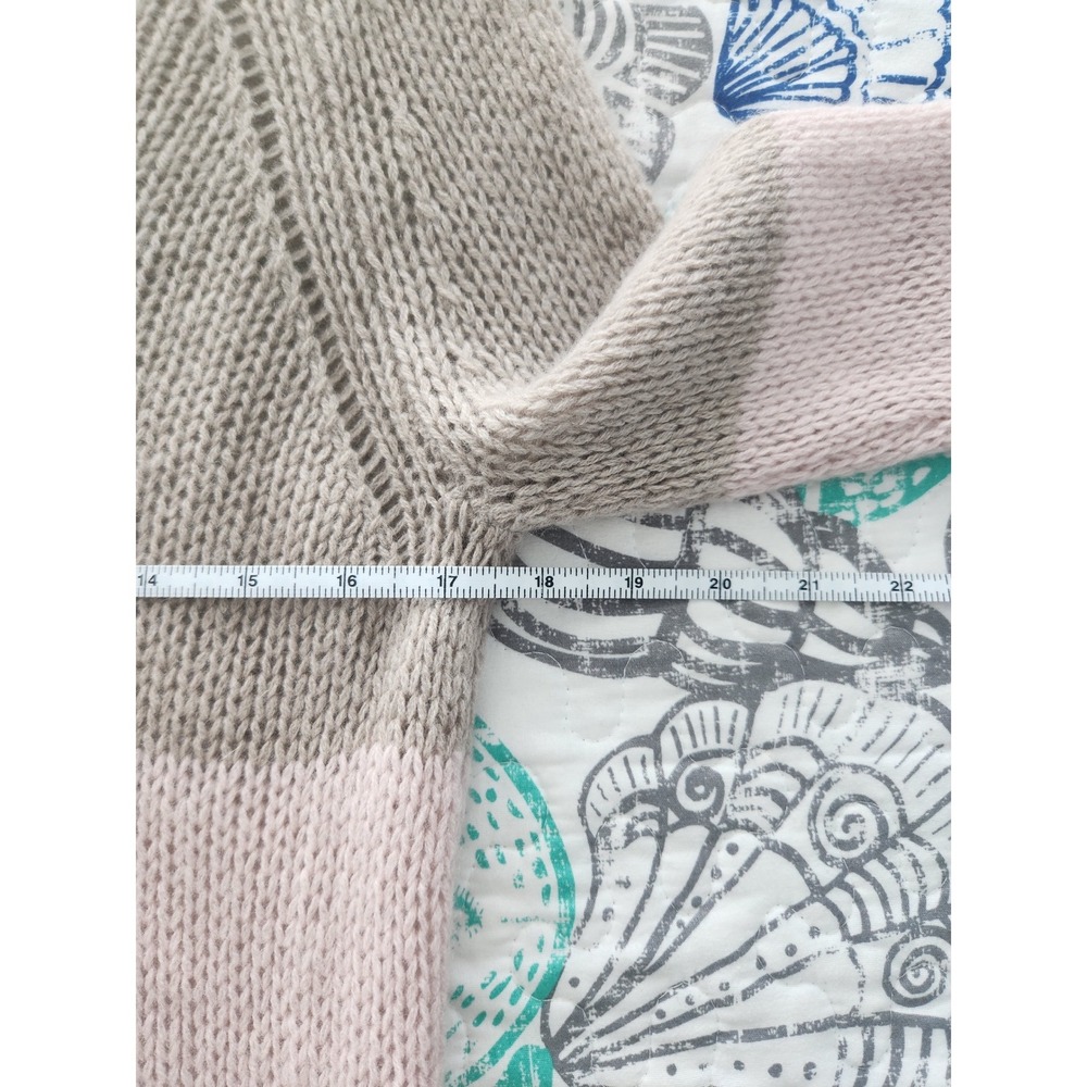 360‎ Cashmere Womens Colorblock Sweater Taupe Pink 100% Cashmere Small Relaxed - Picture 6 of 7